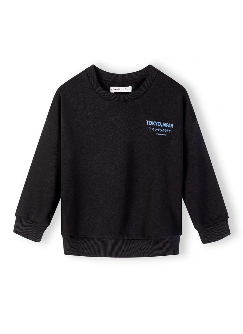 MINOTI Boys black sweatshirt and cargo shorts set 3-15 years